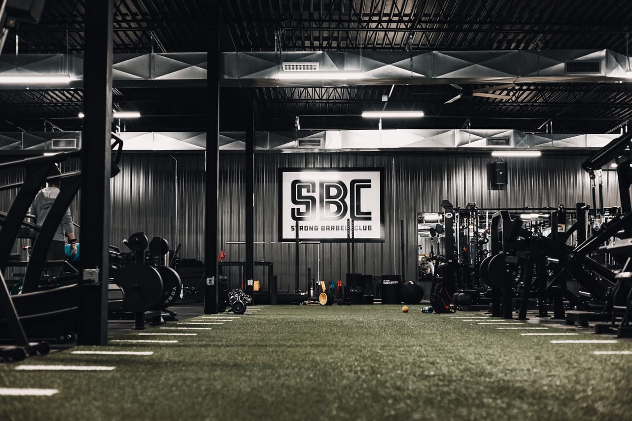 Wide view of the gym floor at Strong Barbell Club in Manhattan, Kansas